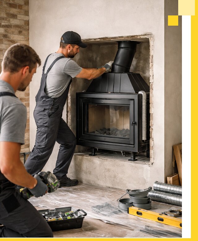 Установка каминных топок в Учалах: монтаж, подключение