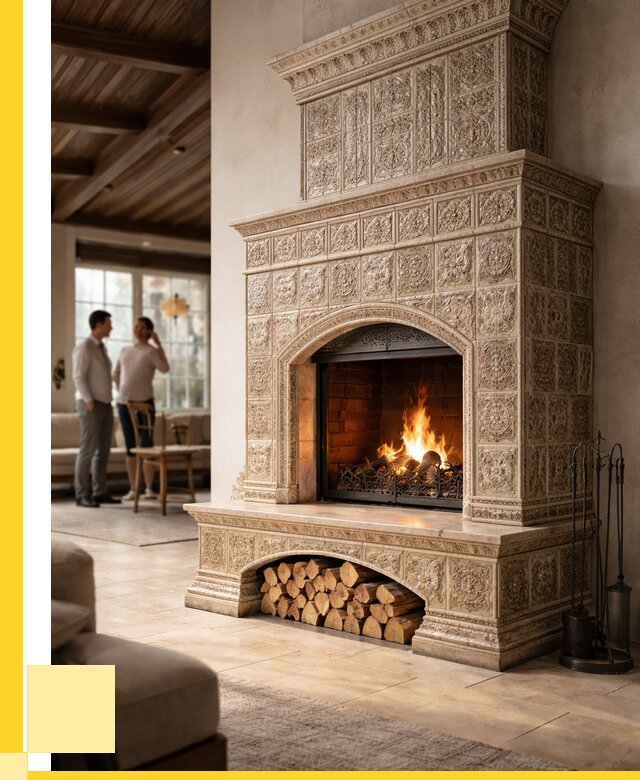 Купить изразцовый камин в Учалах от 254175 р. | ЭриданЧлы