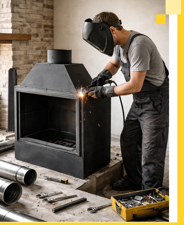 Продажа и установка металлических каминов в Учалах под ключ