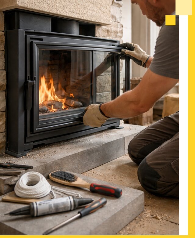 Производство, монтаж и доставка каминов со стеклом в Учалах