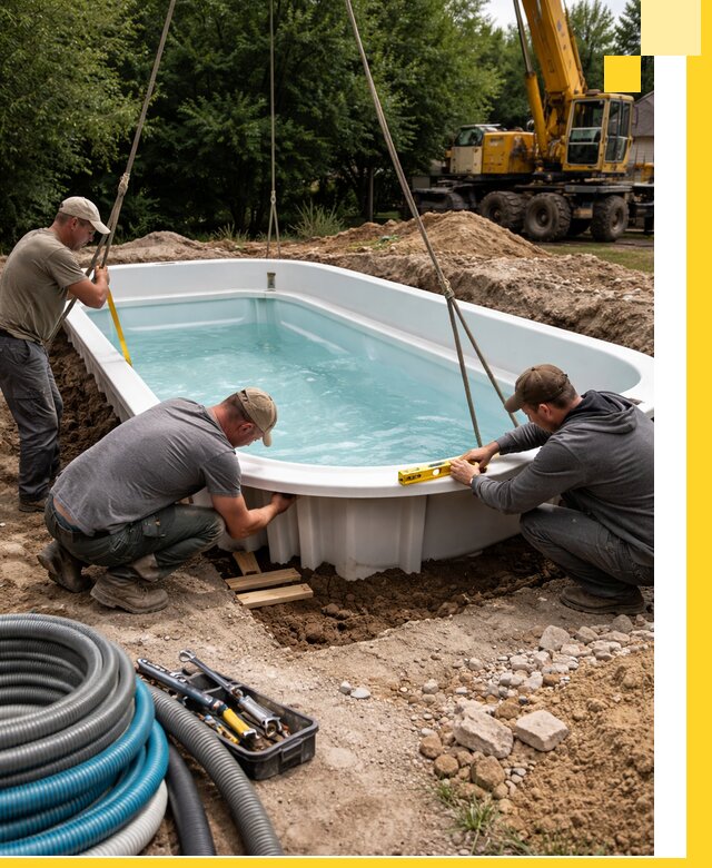 Установка и монтаж композитных бассейнов под ключ в Учалах