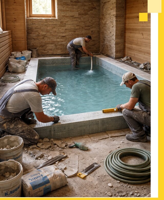 Проектирование и строительство бассейнов для бани в Учалах