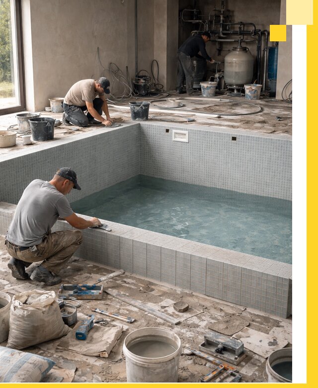 Строительство и монтаж бассейнов в помещении в Учалах