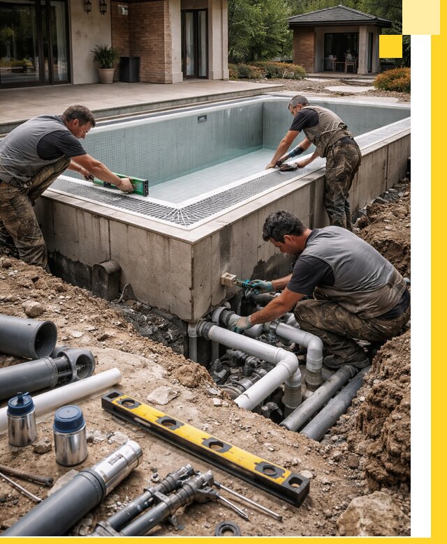 Строительство переливных бассейнов в Учалах под ключ