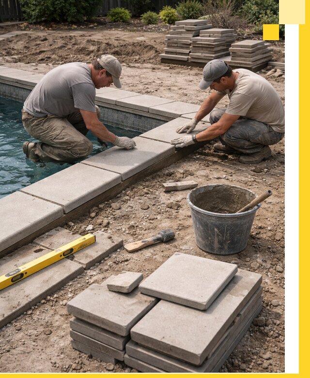 Установка и изготовление копингового камня для бассейнов в Учалах