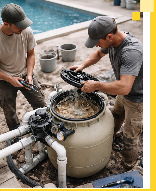 Установка и обслуживание песочных фильтров для бассейнов в Учалах