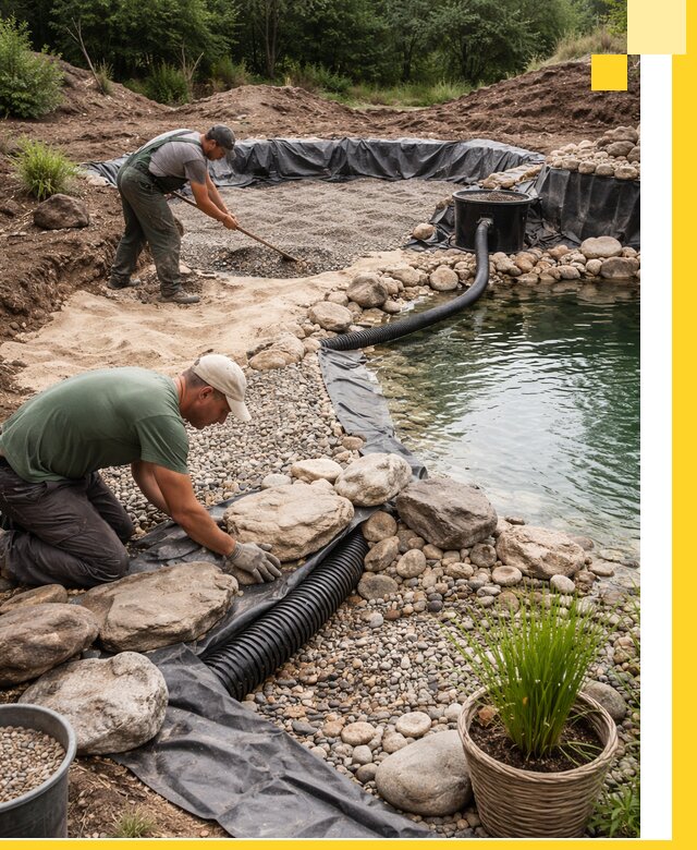 Строительство природных бассейнов и озер в Учалах под ключ