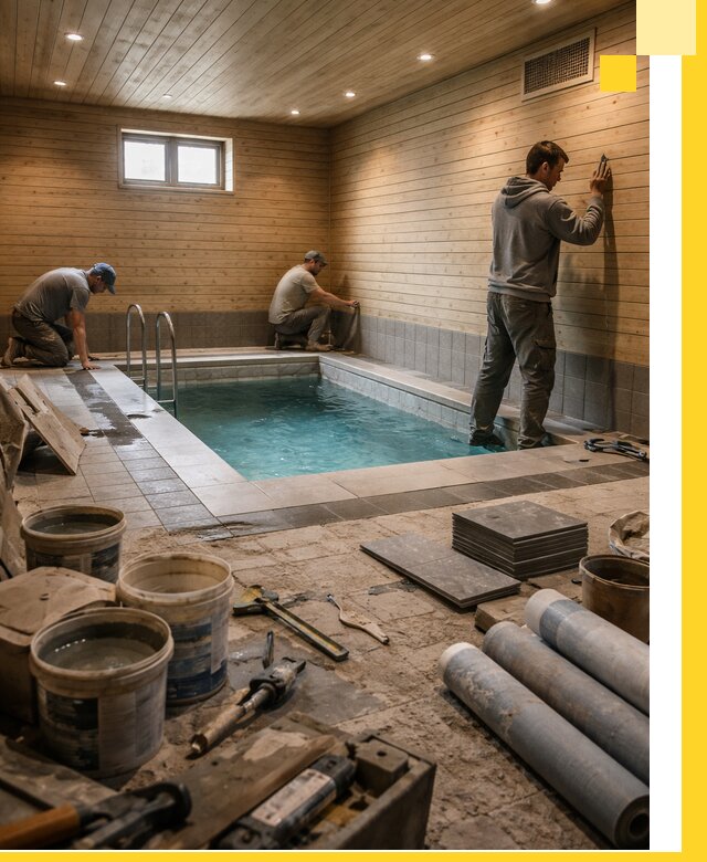 Строительство бани с бассейном и сауной под ключ в Учалах