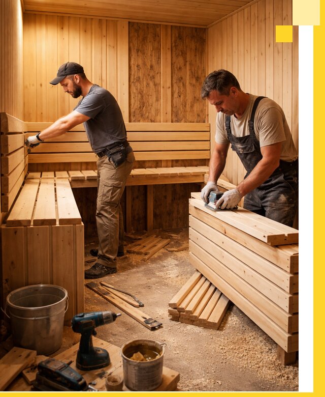 Профессиональный комплексный ремонт саун под ключ в Учалах
