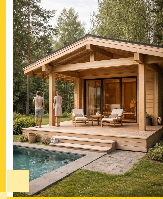 Бани с террасой под ключ в Учалах от 610020 р. | ЭриданЧлы