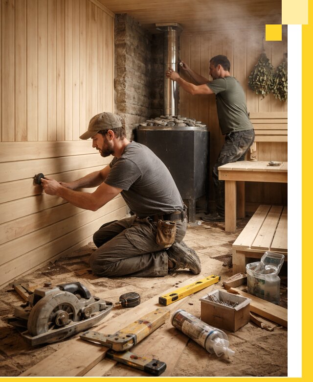 Полное строительство и оснащение парных под ключ в Учалах