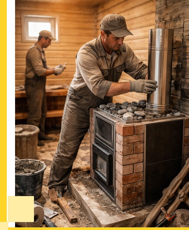 Монтаж печи в бане под ключ в Учалах от 20334 р. | ЭриданЧлы