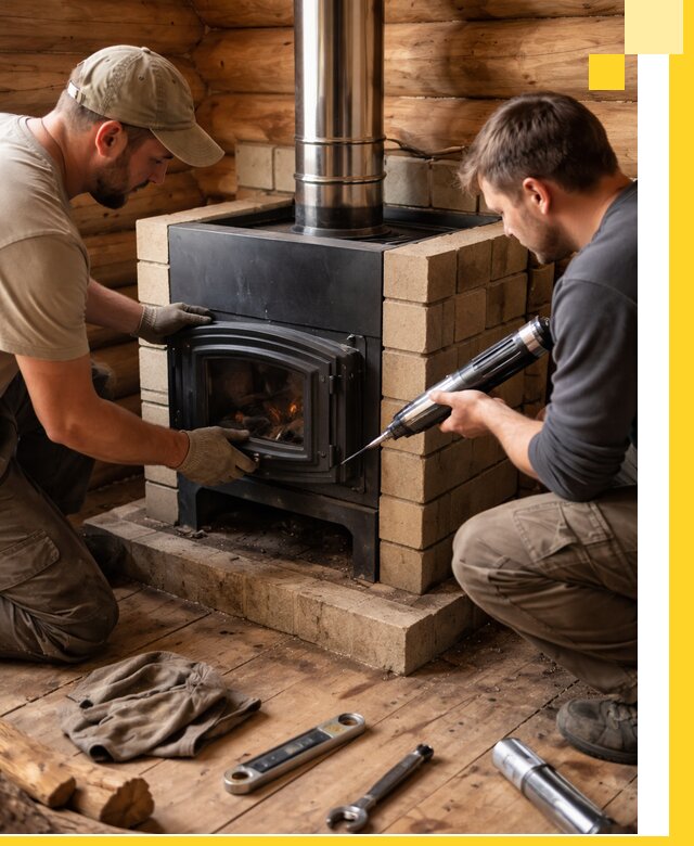 Монтаж и установка печи в бане под ключ с гарантией в Учалах