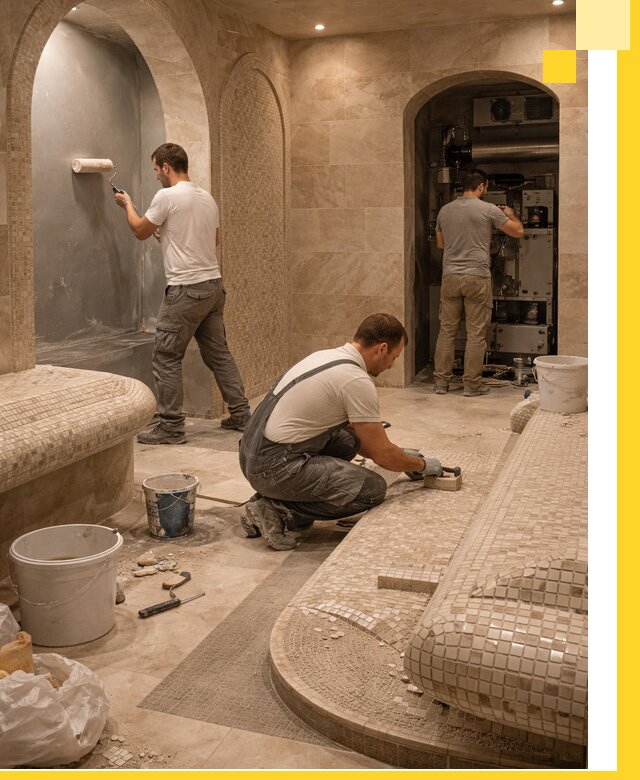 Строительство бани с хамамом и бассейном под ключ в Учалах