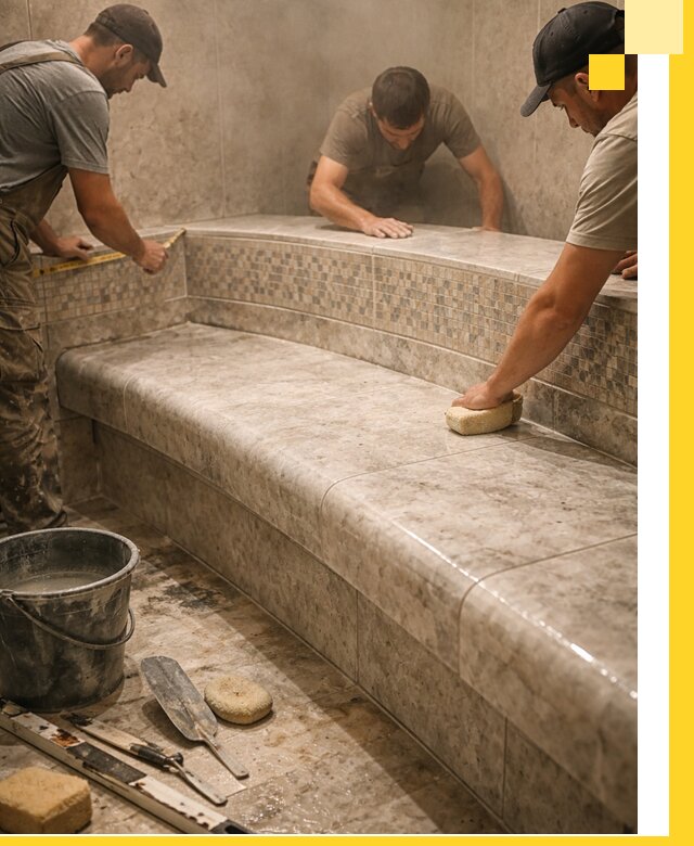 Изготовление и установка сидений для хамама в Учалах